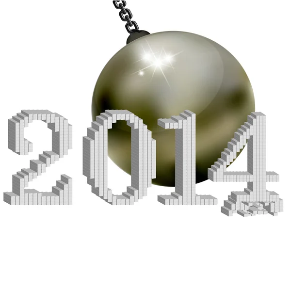 2014 Yılbaşı topu demir kurşun — Stok Vektör