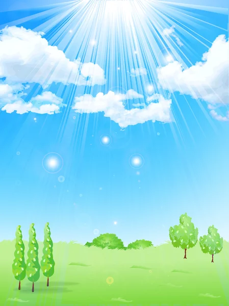 Landscape sun sky background — Stock Vector