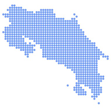 Kosta Rika Haritası yuvarlak