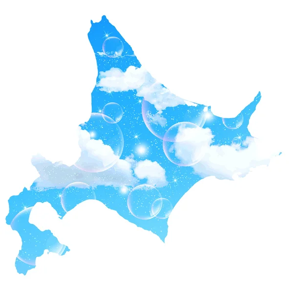 Hokkaido cloud sky map — Stockvector