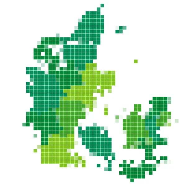 Danimarka harita Mozaik — Stok Vektör