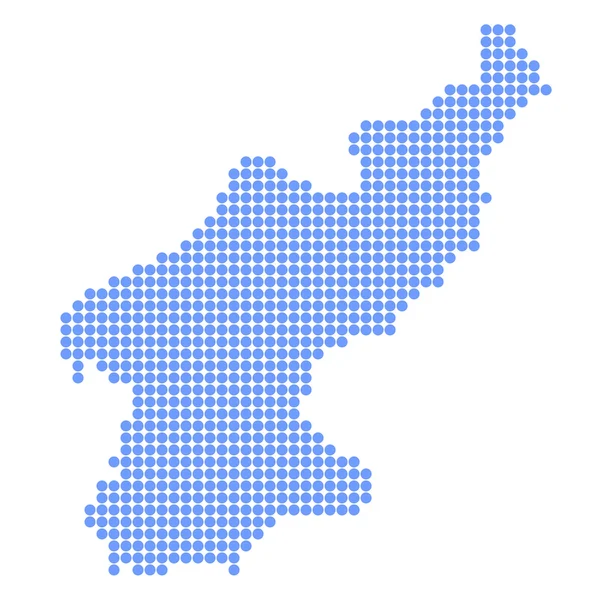 Corée du Nord carte ronde — Image vectorielle