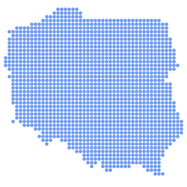 Polsko mapa kolo — Stockový vektor