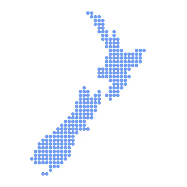 Nieuw-Zeeland kaart ronde — Stockvector