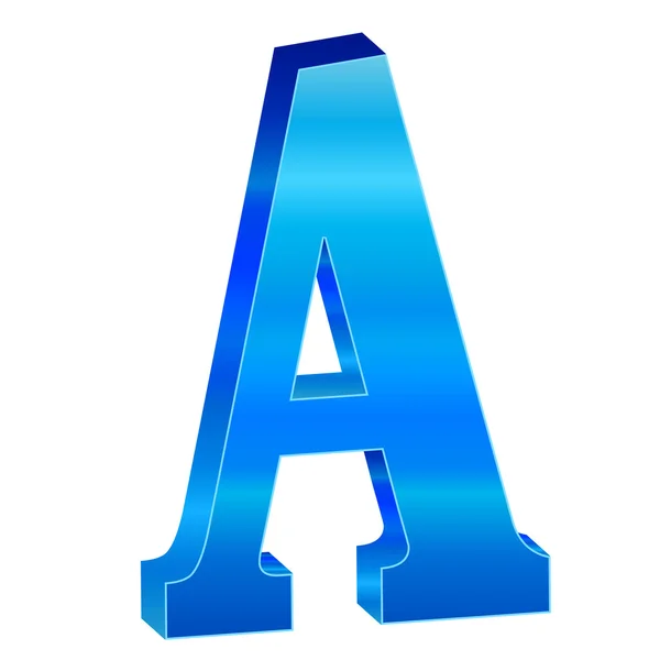 Alfabeto blu A — Vettoriale Stock
