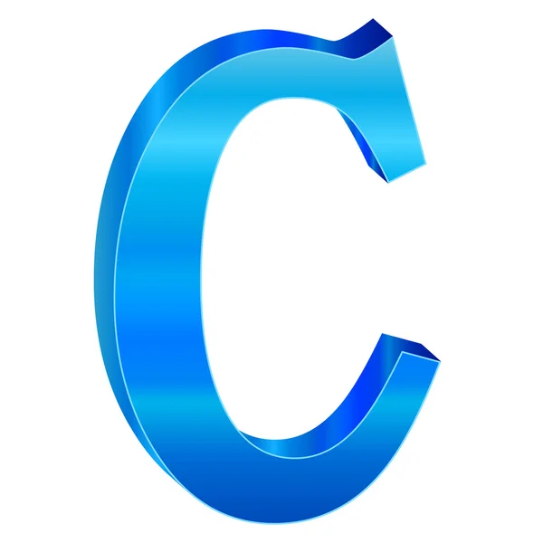Alfabet biru C - Stok Vektor
