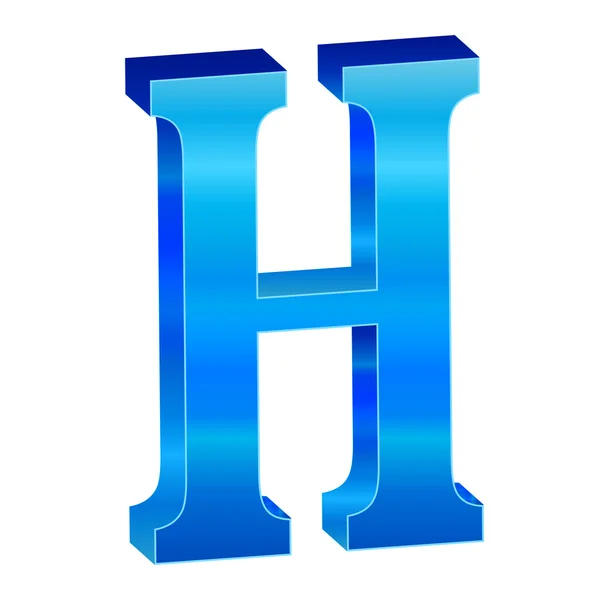 Alfabeto azul H — Vector de stock