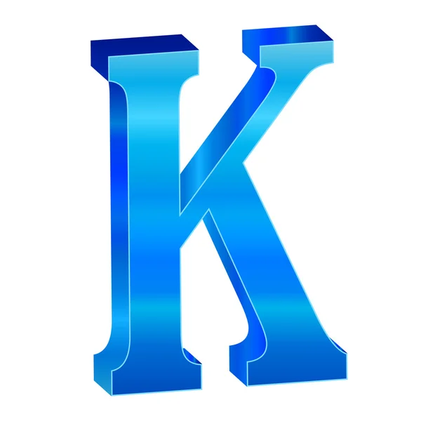 Blue alphabet K — Stock Vector