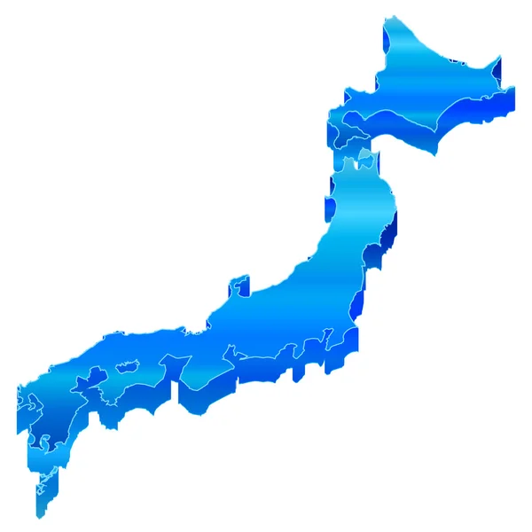 Japonya Japonya Haritası 3B Haritası — Stok Vektör