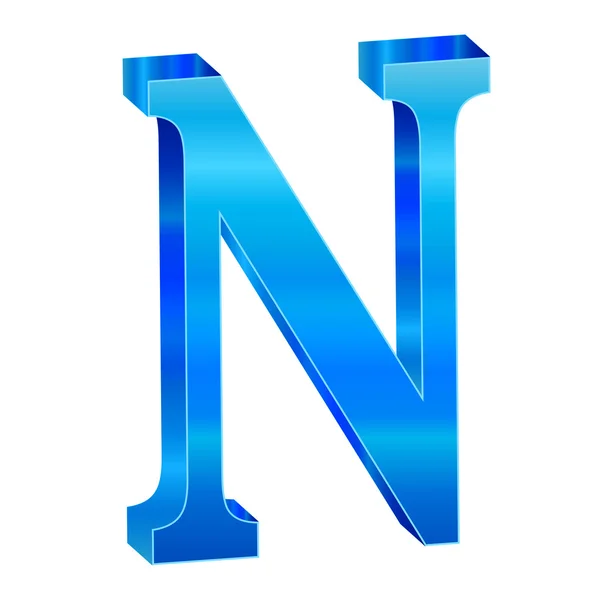 Blauwe alfabet n — Stockvector