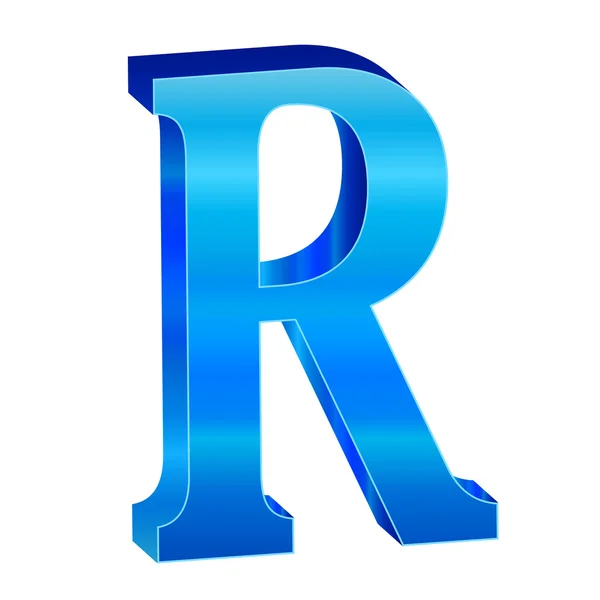 Blue alphabet R — Stock Vector