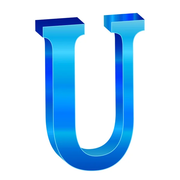 Синій алфавіту U — стоковий вектор