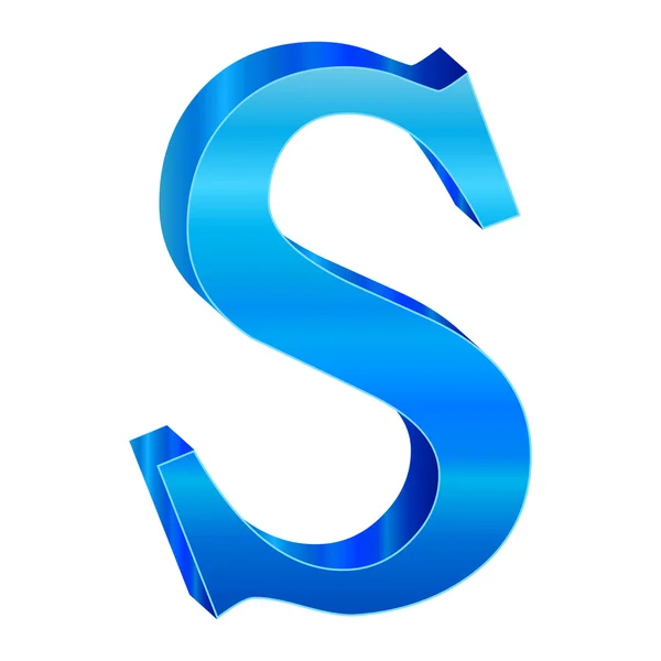 Синій алфавіту S — стоковий вектор