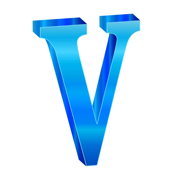 Blue alphabet V — Stock Vector