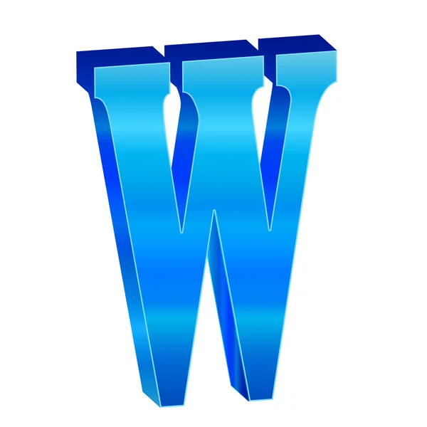 Синій алфавіту W — стоковий вектор