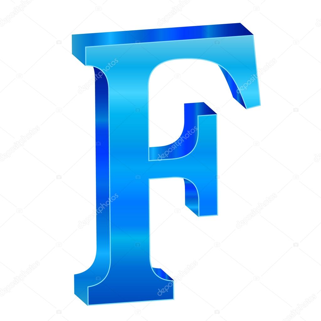 Blue alphabet F