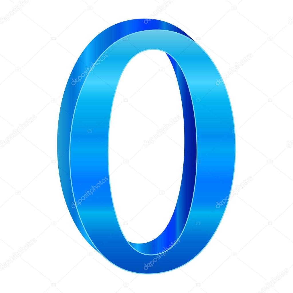 Blue alphabet O