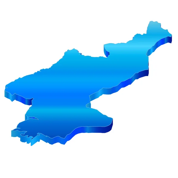 3D-kaart van Noord-korea — Stockvector