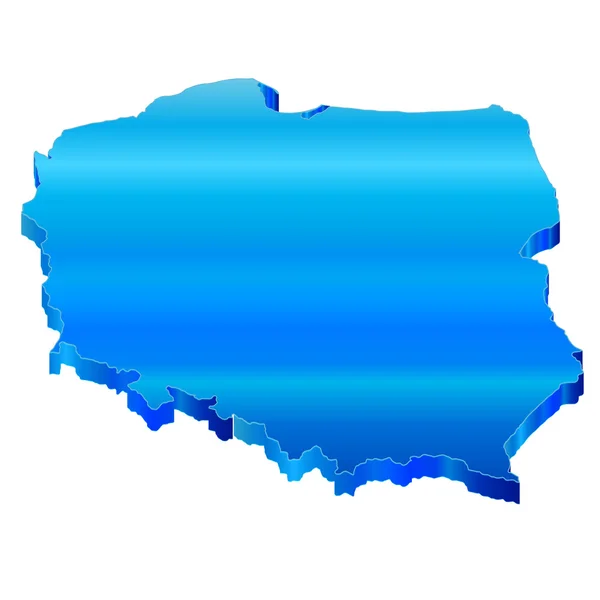 Carte 3d de la Pologne — Image vectorielle