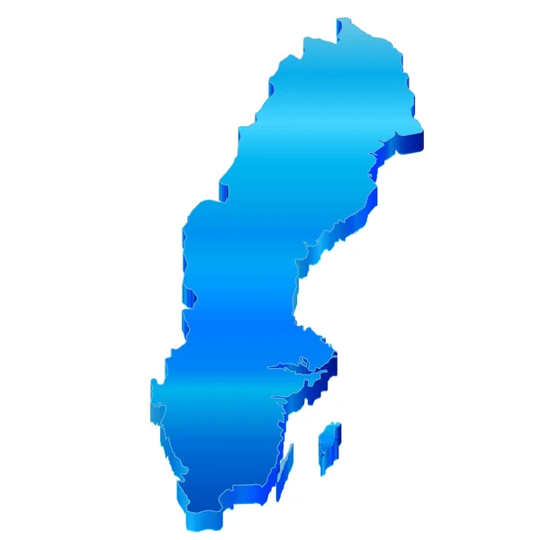 3d mapa da Suécia — Vetor de Stock