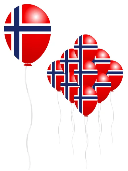 Norweski flaga balon — Wektor stockowy