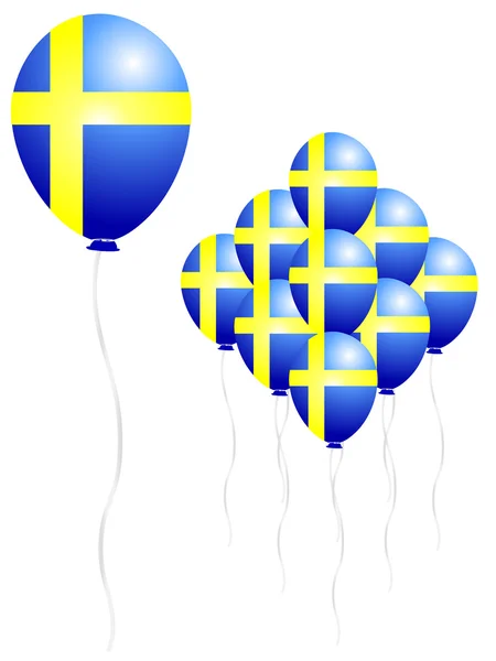 Повітряна куля прапор Швеції — стоковий вектор