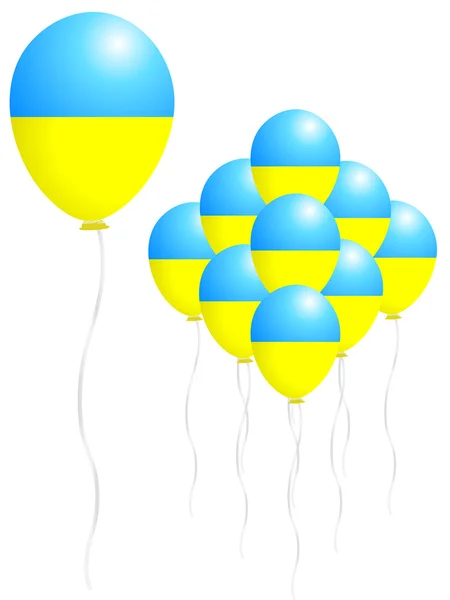 Ukraina flaga balon — Wektor stockowy