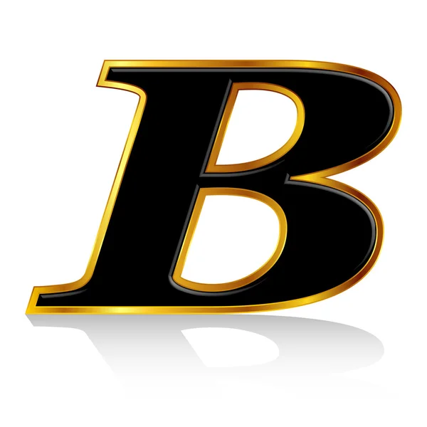 Чёрный золотой алфавит B — стоковый вектор