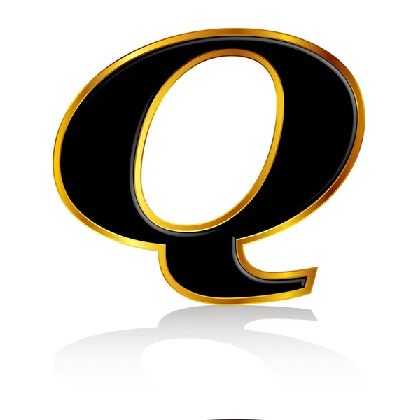 Black gold alphabet Q — Stock Vector