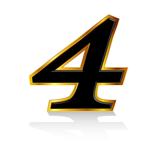 Gold black number 4