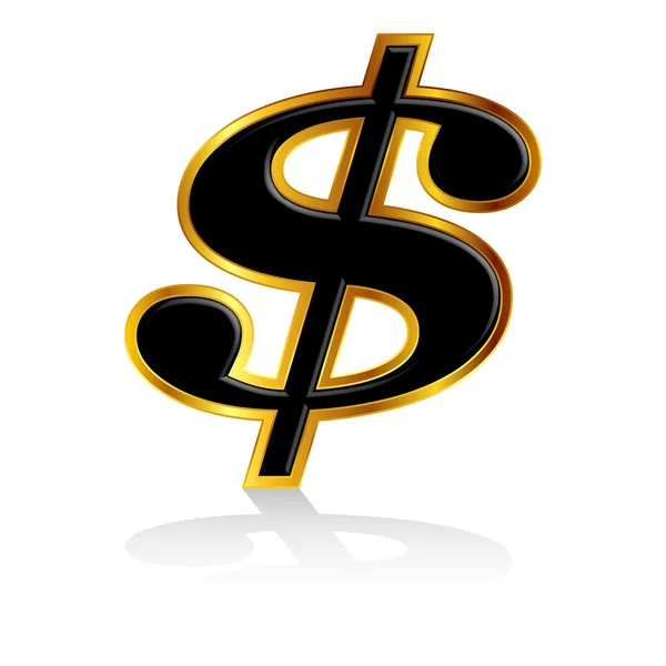 金黑色标记美元符号 — 图库矢量图片