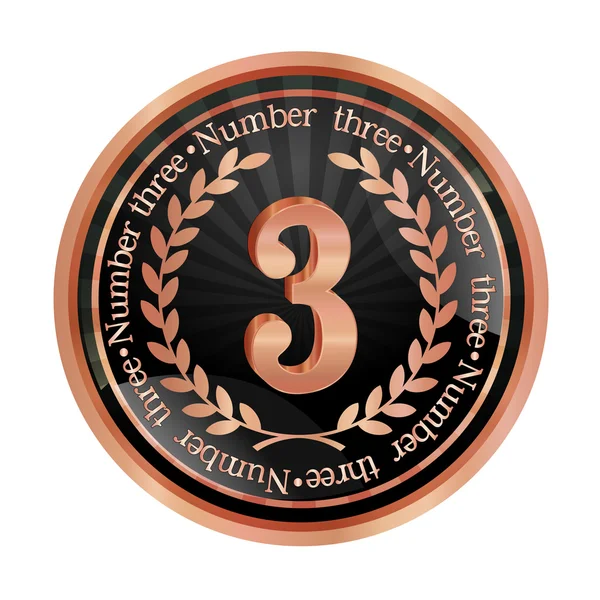 3 Laurier marco de cobre — Vector de stock