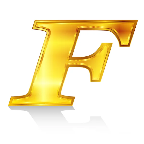 F alfabeto emblema — Vector de stock