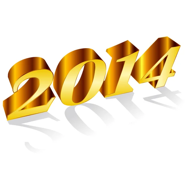 2014 Año Nuevo emblema — Vector de stock
