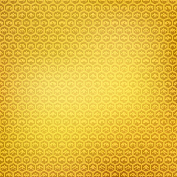Japanisches Muster Kiefer Gold Hintergrund — Stockvektor
