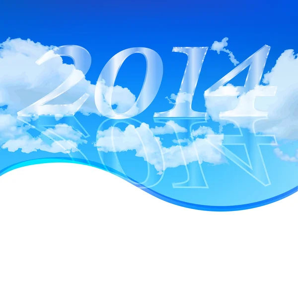 Nouvel An 2014 fond ciel — Image vectorielle