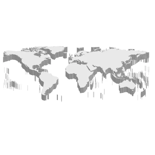 Mapa do mundo 3D — Vetor de Stock