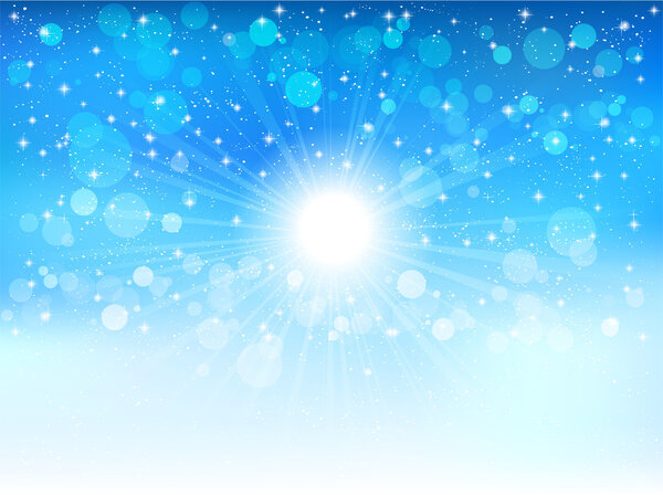 Sea sky sun background