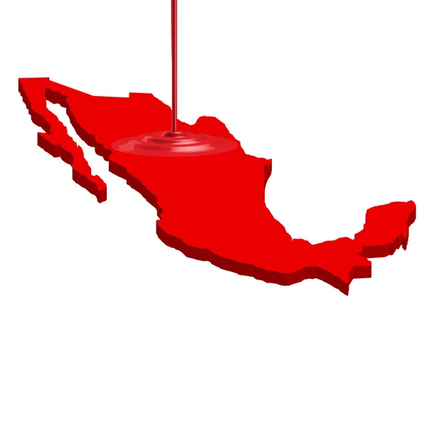 Mexico kaart land — Stockvector