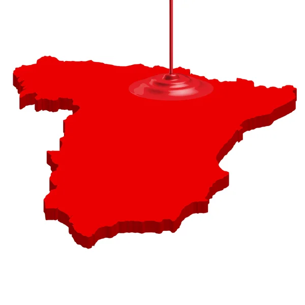 Spanje land kaart — Stockvector