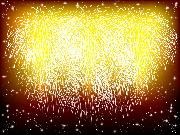 Feuerwerk nächtlichen Himmel Hintergrund — Stockvektor