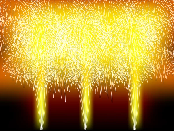 Feuerwerk nächtlichen Himmel Hintergrund — Stockvektor