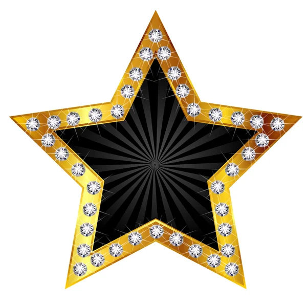 Estrella de oro diamante — Vector de stock