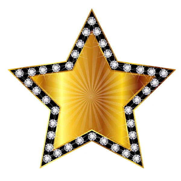 Diamante de ouro estrela —  Vetores de Stock