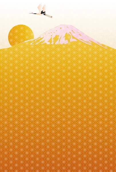 Fuji alba sfondo carta di Capodanno — Vettoriale Stock