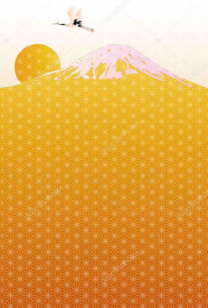 Fuji sunrise background New Year's card