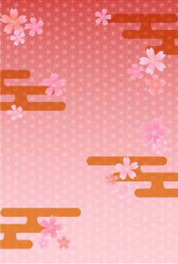 Sakura desen yeni yıl kartı