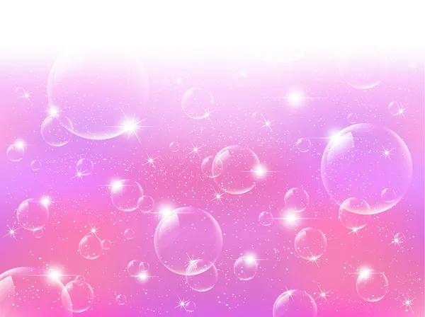 Background pink soap bubbles — Stock Vector