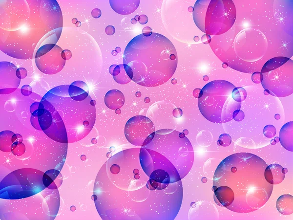 Achtergrond roze zeepbellen — Stockvector
