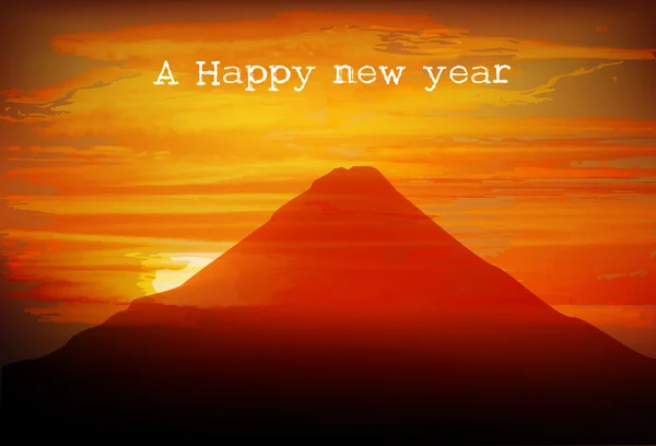 Fuji lever du soleil Carte du Nouvel An — Image vectorielle